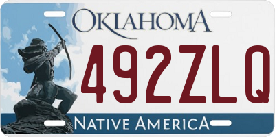 OK license plate 492ZLQ
