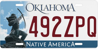 OK license plate 492ZPQ