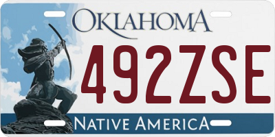 OK license plate 492ZSE