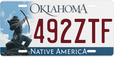 OK license plate 492ZTF