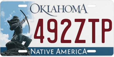 OK license plate 492ZTP