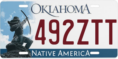 OK license plate 492ZTT