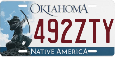 OK license plate 492ZTY