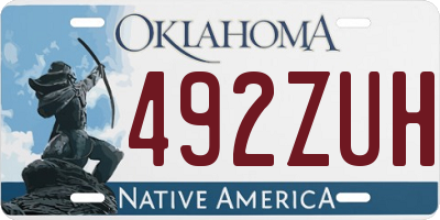 OK license plate 492ZUH
