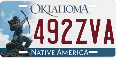OK license plate 492ZVA