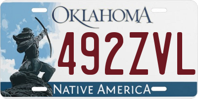 OK license plate 492ZVL
