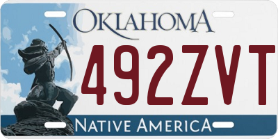 OK license plate 492ZVT