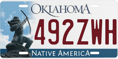 OK license plate 492ZWH