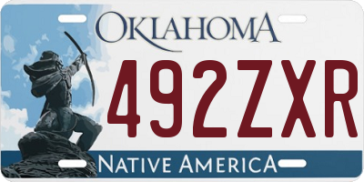 OK license plate 492ZXR