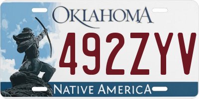 OK license plate 492ZYV