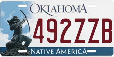 OK license plate 492ZZB