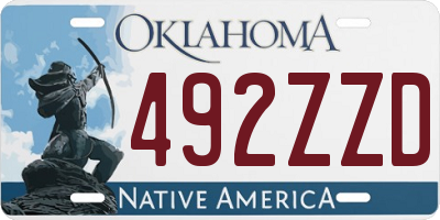 OK license plate 492ZZD