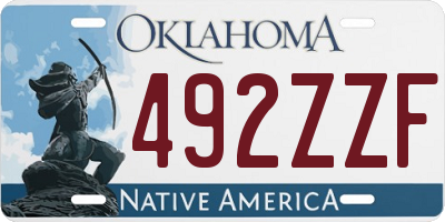 OK license plate 492ZZF