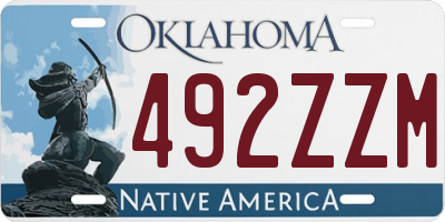 OK license plate 492ZZM