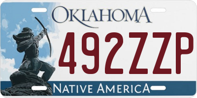 OK license plate 492ZZP