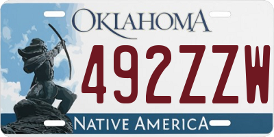 OK license plate 492ZZW