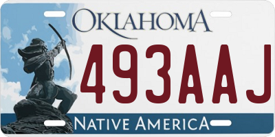 OK license plate 493AAJ