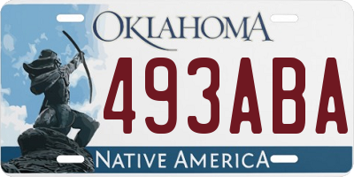 OK license plate 493ABA