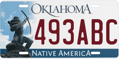OK license plate 493ABC