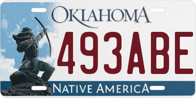 OK license plate 493ABE