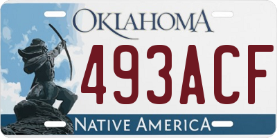 OK license plate 493ACF