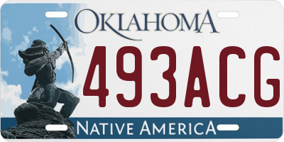 OK license plate 493ACG