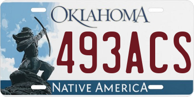 OK license plate 493ACS