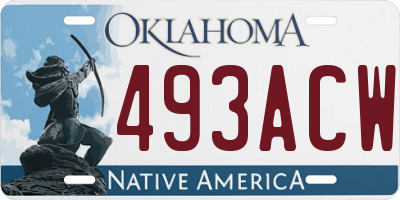 OK license plate 493ACW