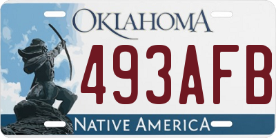 OK license plate 493AFB