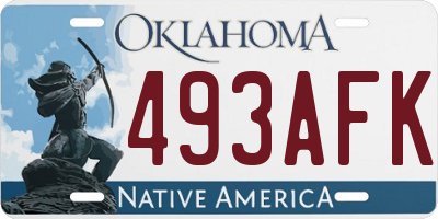 OK license plate 493AFK