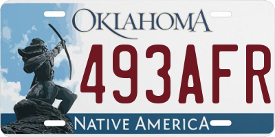 OK license plate 493AFR