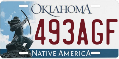 OK license plate 493AGF