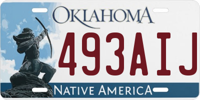 OK license plate 493AIJ