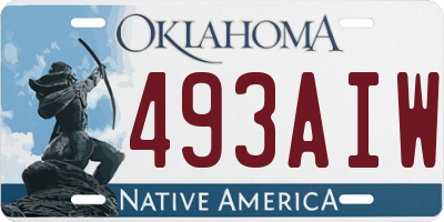 OK license plate 493AIW