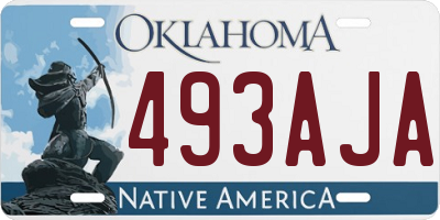 OK license plate 493AJA