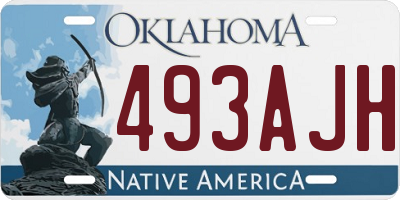 OK license plate 493AJH