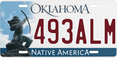 OK license plate 493ALM