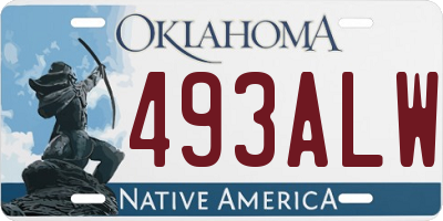 OK license plate 493ALW
