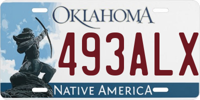 OK license plate 493ALX