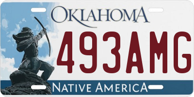 OK license plate 493AMG