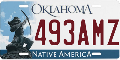OK license plate 493AMZ