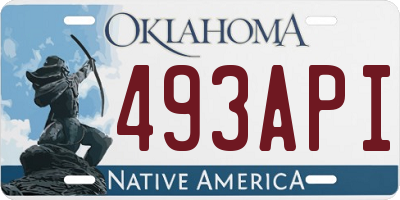 OK license plate 493API
