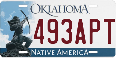 OK license plate 493APT