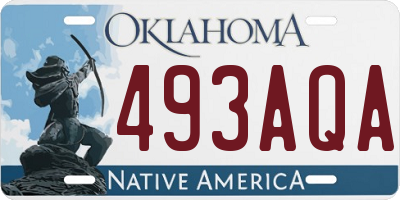 OK license plate 493AQA