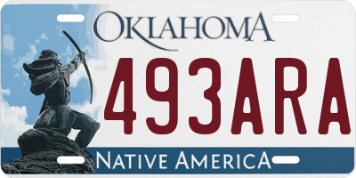 OK license plate 493ARA