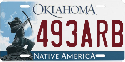 OK license plate 493ARB