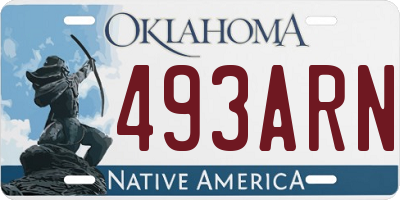 OK license plate 493ARN