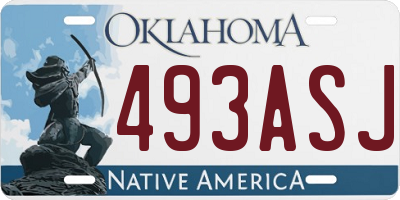 OK license plate 493ASJ