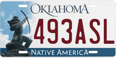 OK license plate 493ASL
