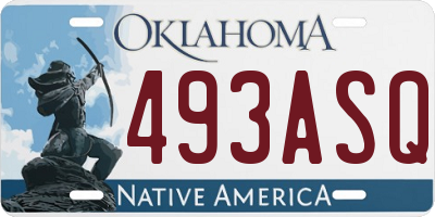 OK license plate 493ASQ